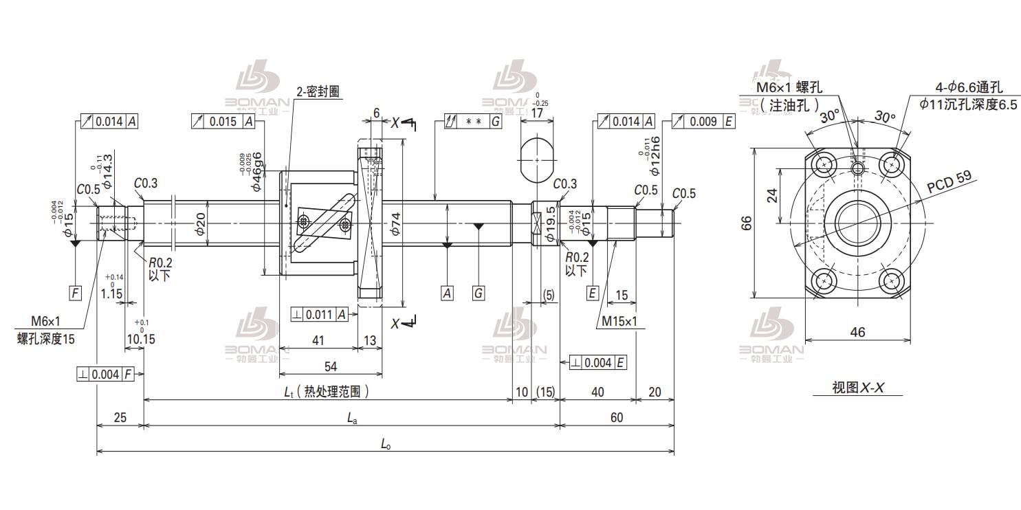 W2010FA-2-C5T10-FA标准滚珠丝杠