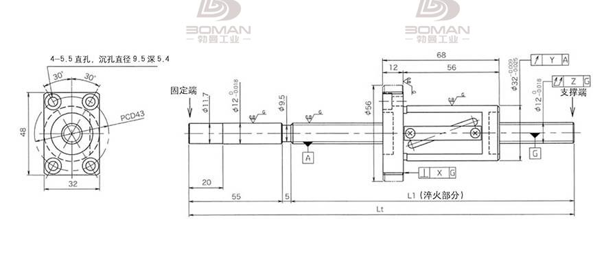 KURODA GG1220AS-BALR-0405A 黑田丝杆替换尺寸图片