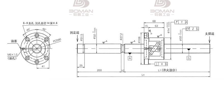 KURODA GG3210DS-DALR-1000A c5级精密研磨丝杆黑田