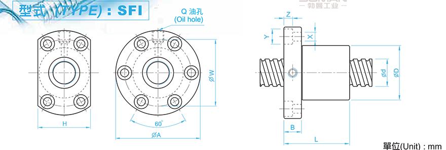 TBI SFI01605-4 tbi丝杆螺母安装尺寸表