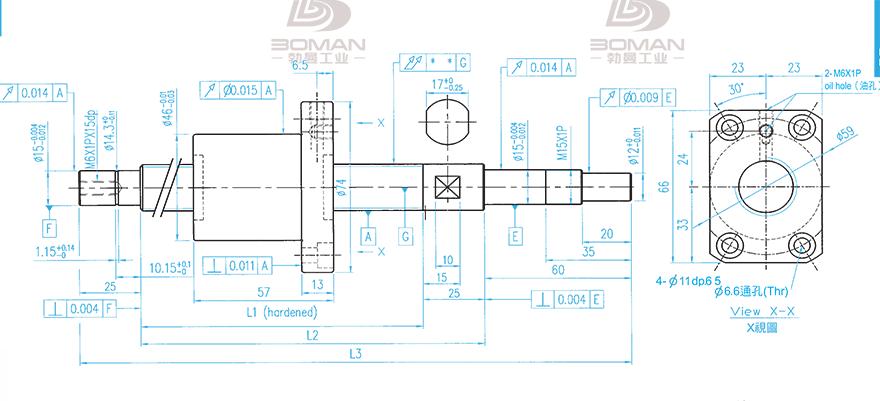 TBI XSVR02010B1DGC5-599-P1 tbi丝杆螺母安装尺寸表