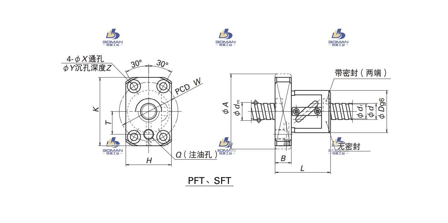 SFT1405-5-LPFT滚珠丝杠