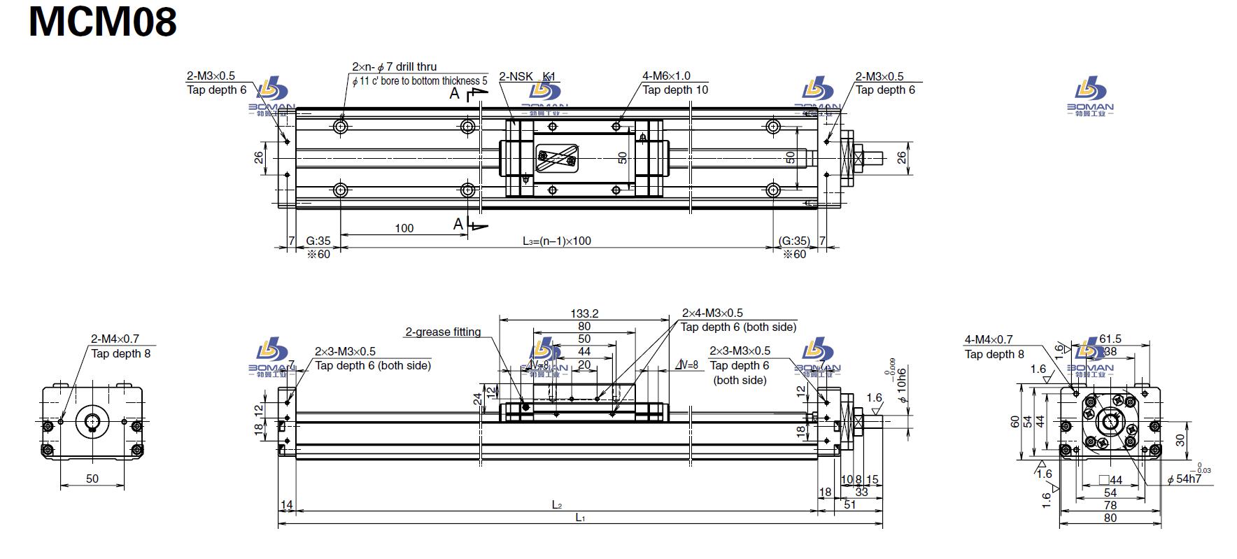 MCM08025H05K00-MCM导轨引动器