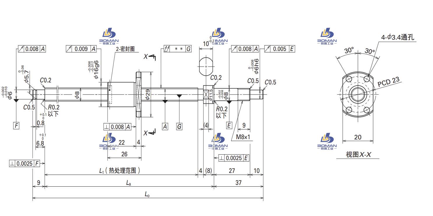 W0801MA-12Y-C3T2-SA标准滚珠丝杠