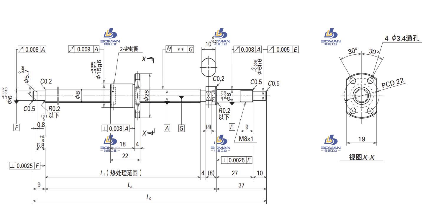 W0801MA-5PY-C3Z1.5-MA标准滚珠丝杠