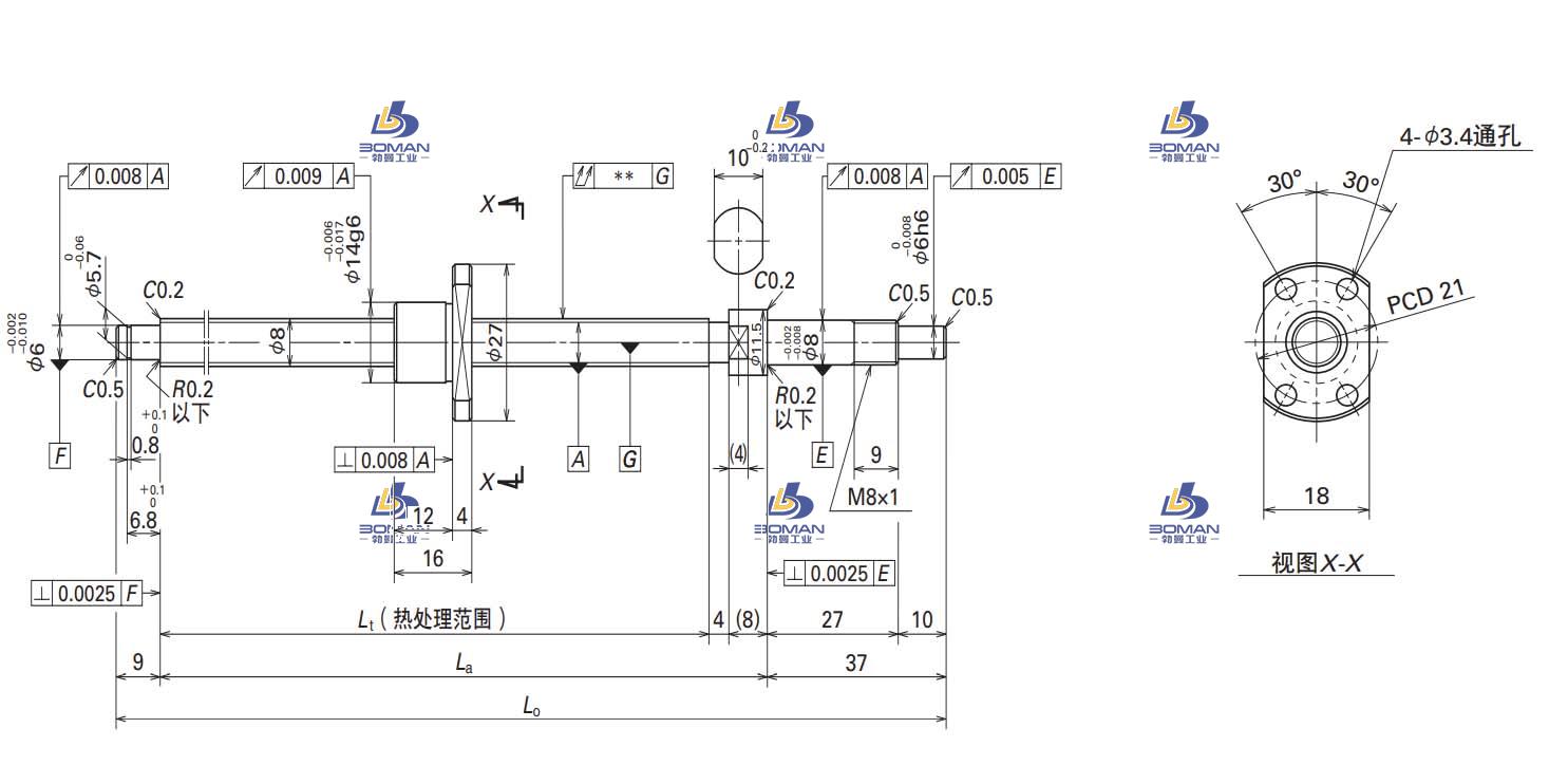 W0802MA-1PY-C3Z1-FA标准滚珠丝杠
