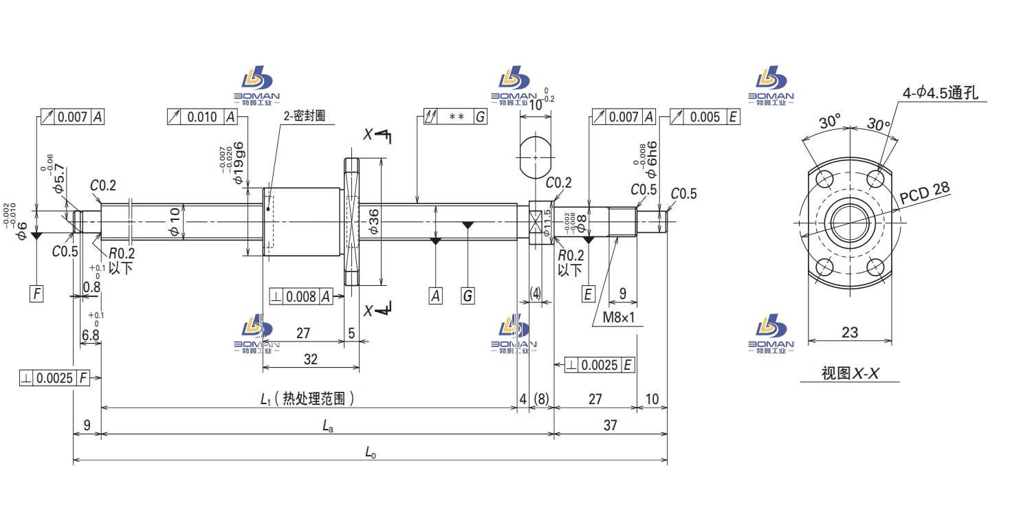 W1002MA-8Y-C3T2.5-FA标准滚珠丝杠