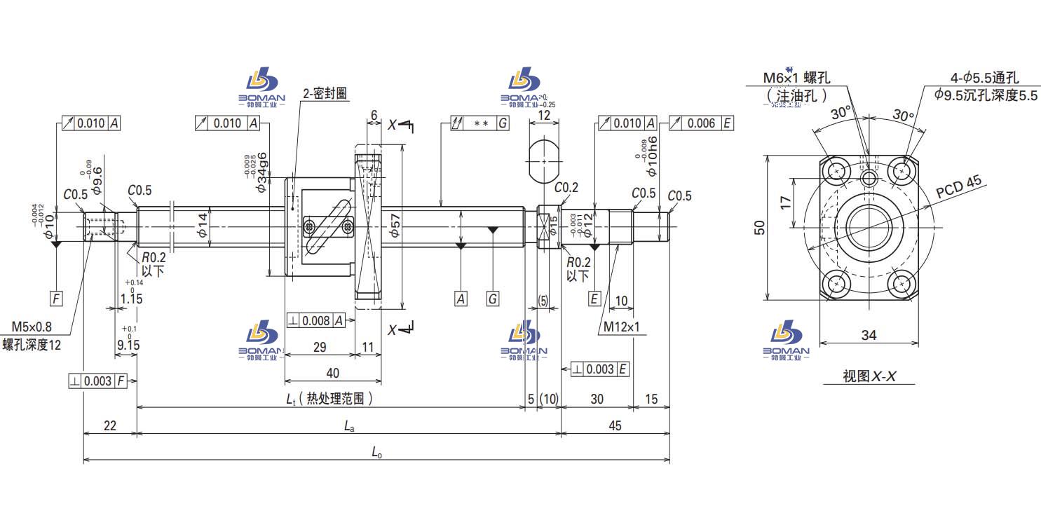 W1406FA-2-C3T5-轴端完成品滚珠丝杠