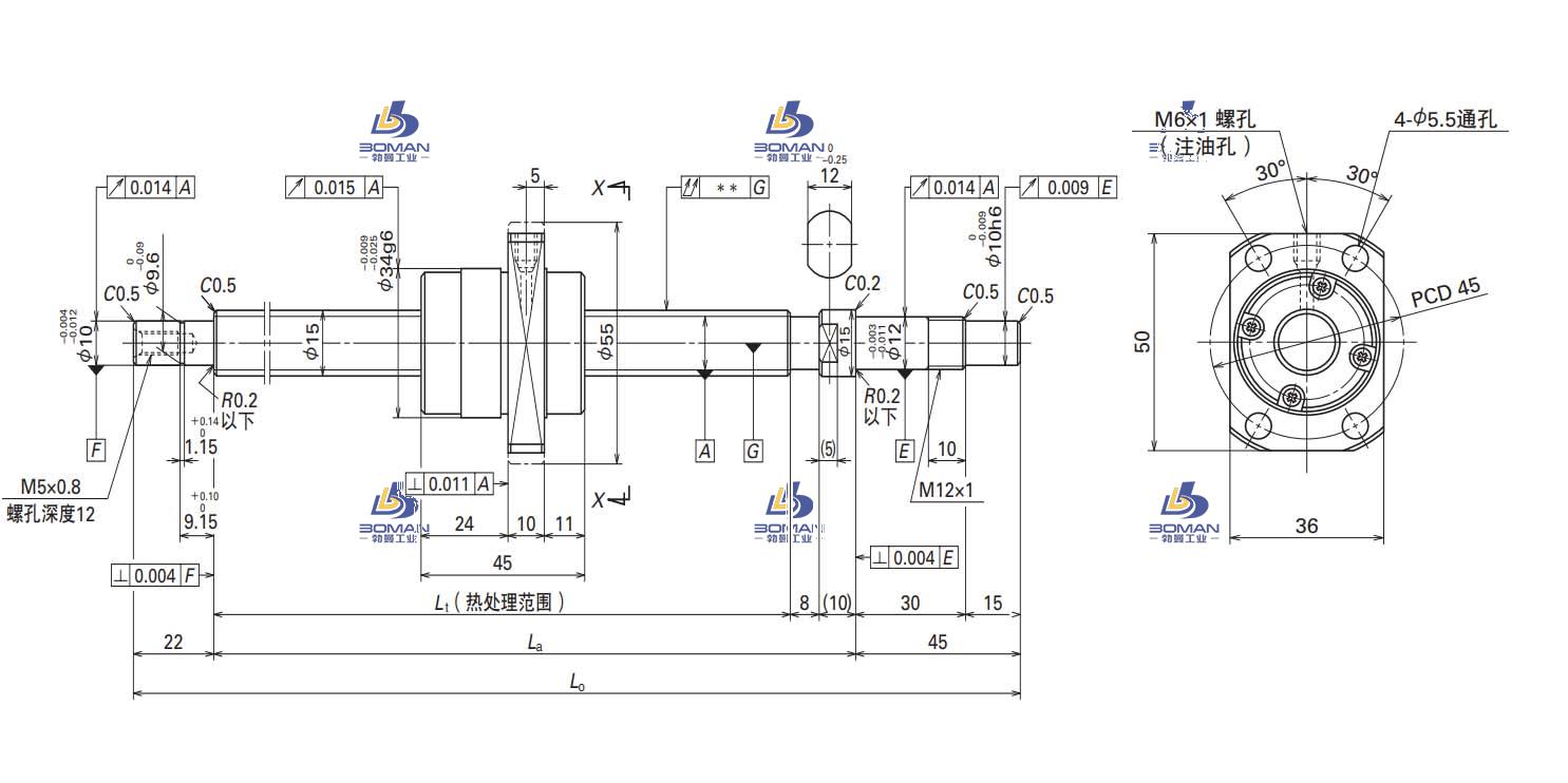 W1502FA-6G-C5T20-MA标准滚珠丝杠