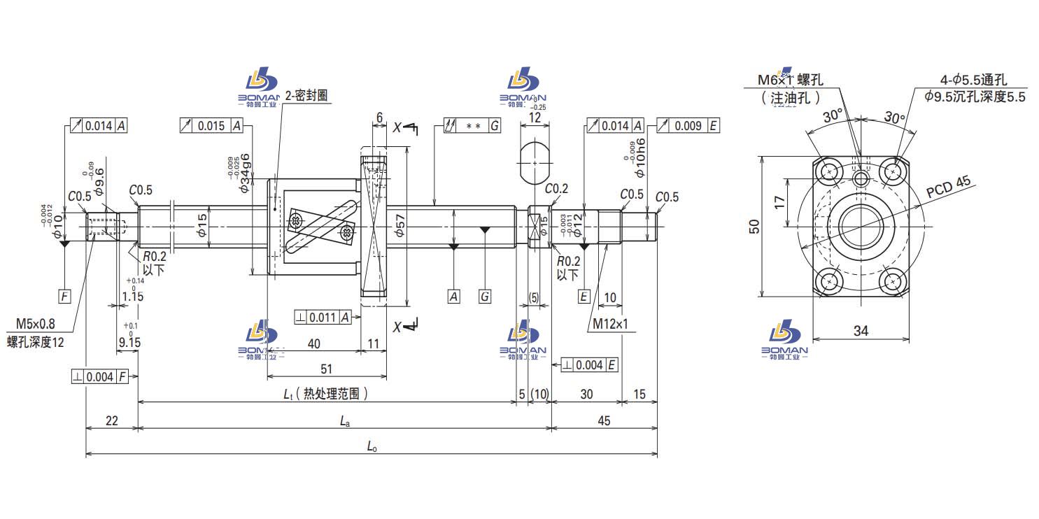 W1503FA-1P-C5Z10-MA标准滚珠丝杠