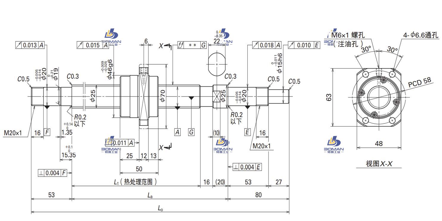 W2511FA-6GX-C5Z50-MA标准滚珠丝杠