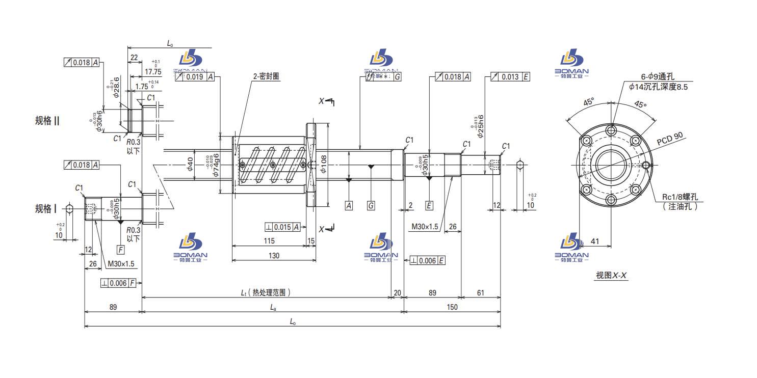 W4015SA-2Z-C5Z8-MA标准滚珠丝杠