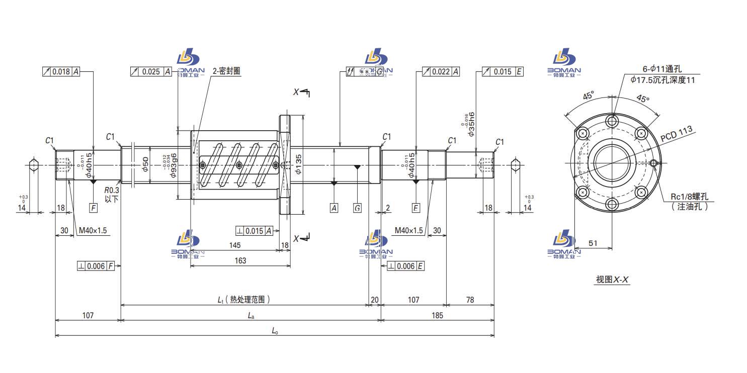 W5011SA-2Z-C5Z10-FA标准滚珠丝杠