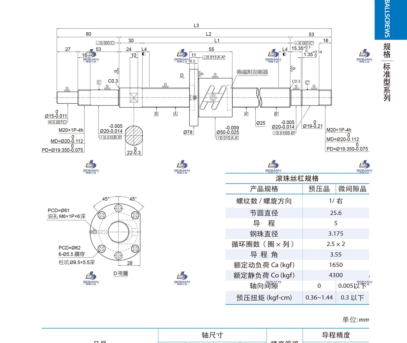 PMI 1R25-05B2-1FSWC-670-833-0.018 pmi滚珠丝杆怎样调预拉量